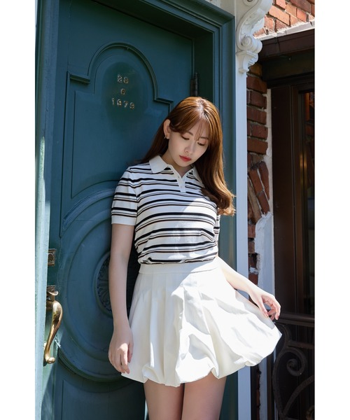 Her lip to　Multi Border Polo Top Her lip to ポロシャツ ポロ Multi Border Polo Top レディース