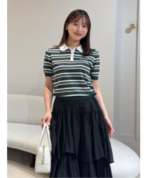 Her lip to ポロシャツ ポロ Multi Border Polo Top レディース