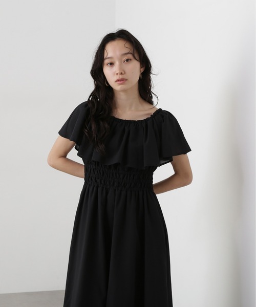 2WAYオフショルマキシワンピース Sサイズ ブラック プールヴー N.Natural Beauty Basic ワンピース 「PS/低身長サイズ」2way