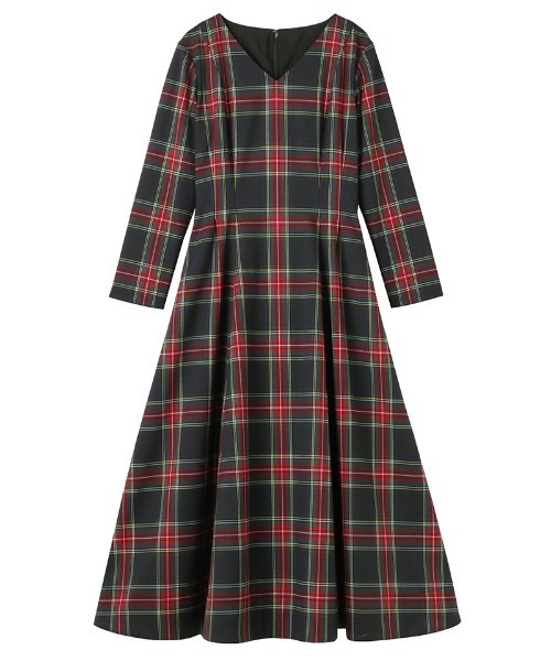 ワンピース Vネックタータンチェックワンピース : ZOZOTOWN Yahoo!店