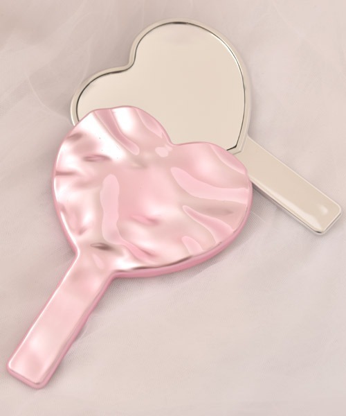 VIBGYOR Women コンパクトミラー 「float」ハート シンプル メタリック