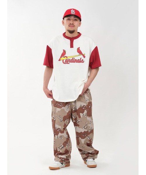 KEBOZ（ケボズ） tシャツ × MLB ST. LOUIS CARDINALS ROUND HEM HENLEY
