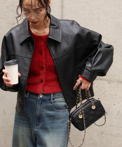 FREE'S MART（フリーズマート） ブルゾン アウター 合皮ジップアップ