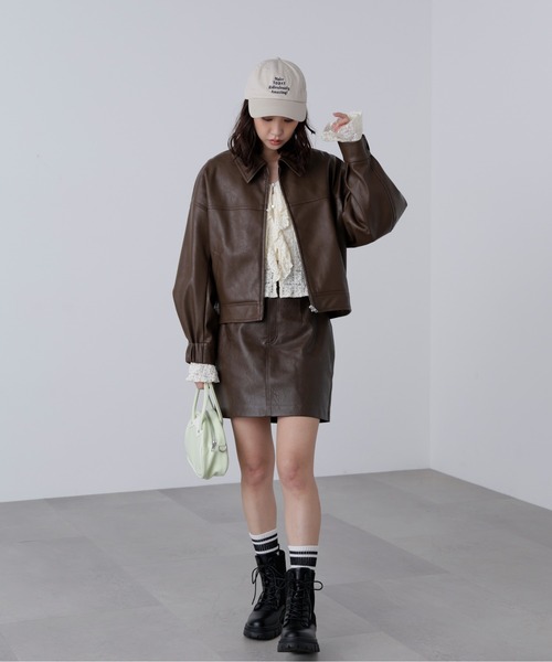 FREE'S MART（フリーズマート） ブルゾン アウター 合皮ジップアップ