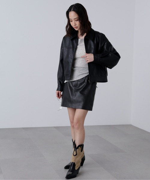 FREE'S MART ジップアップブルゾン FREE'S MART（フリーズマート） ブルゾン アウター 合皮ジップアップ