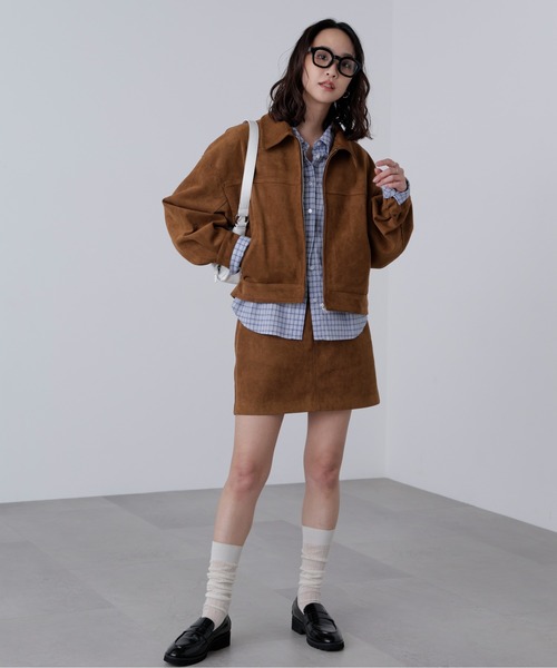 FREE'S MART ジップアップブルゾン FREE'S MART（フリーズマート） ブルゾン アウター 合皮ジップアップ