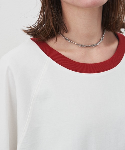 「AIVER」 7分袖Tシャツ MEDIUM オフホワイト メンズ