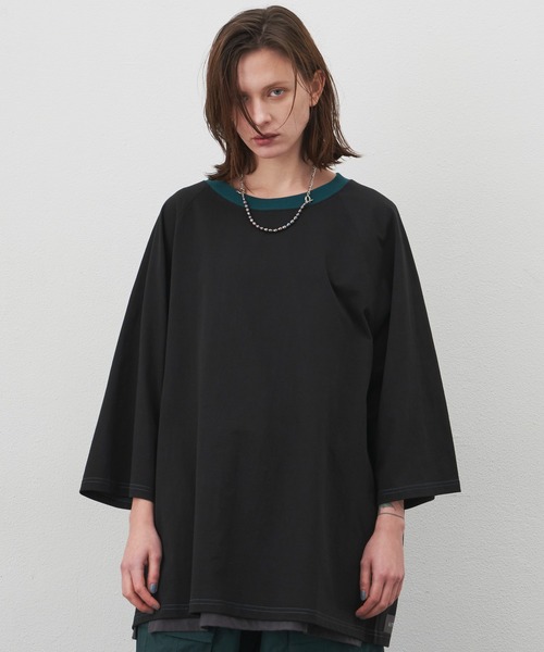 「AIVER」 7分袖Tシャツ MEDIUM オフホワイト メンズ