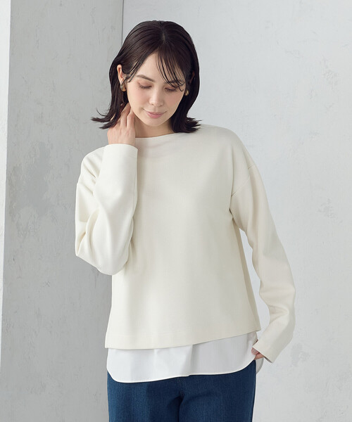 tシャツ 「セットアイテム」ボトルネックカットソー＋タンクトップ レディース