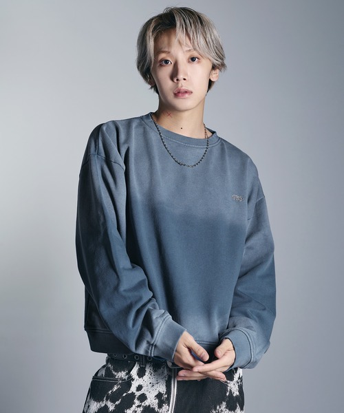 トレーナー スウェット サンフェードコンパクトクルーネック