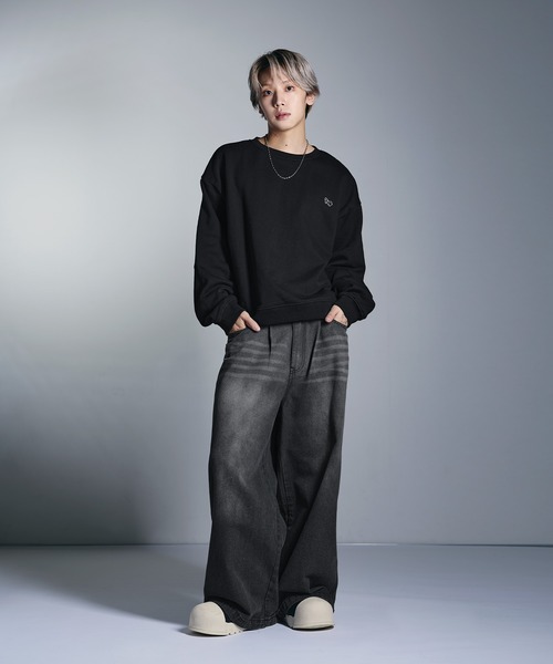 トレーナー スウェット サンフェードコンパクトクルーネック