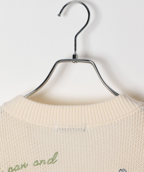 midorikawa ニットカーディガン Midorikawa(ミドリカワ) 24SSLINEN KNIT CARDIGANレース使い