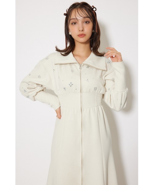 rienda（リエンダ） ワンピース フラワーモチーフスウェットワンピース