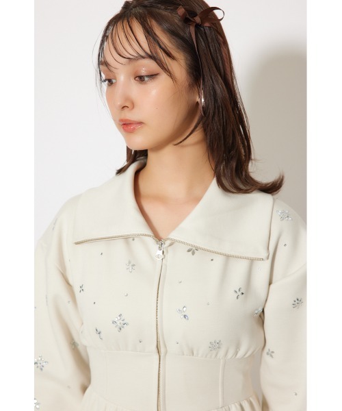 rienda（リエンダ） ワンピース フラワーモチーフスウェットワンピース