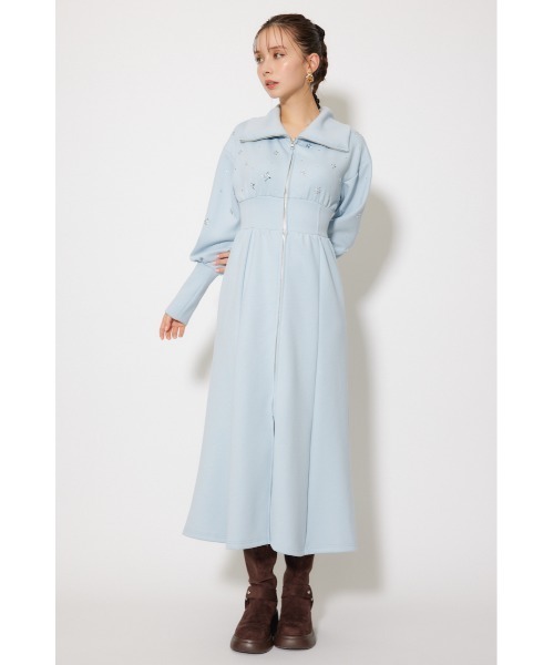 rienda（リエンダ） ワンピース フラワーモチーフスウェットワンピース