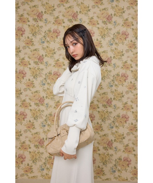 rienda（リエンダ） ワンピース フラワーモチーフスウェットワンピース