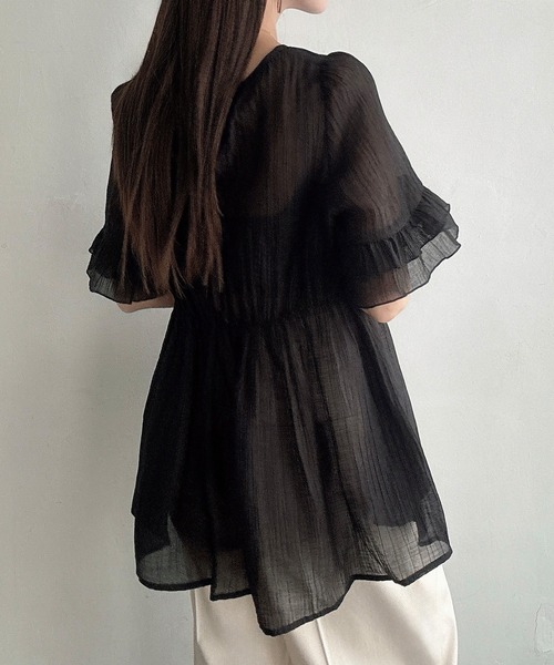 「Meiru」 半袖チュニック SMALL ホワイト レディース_画像9