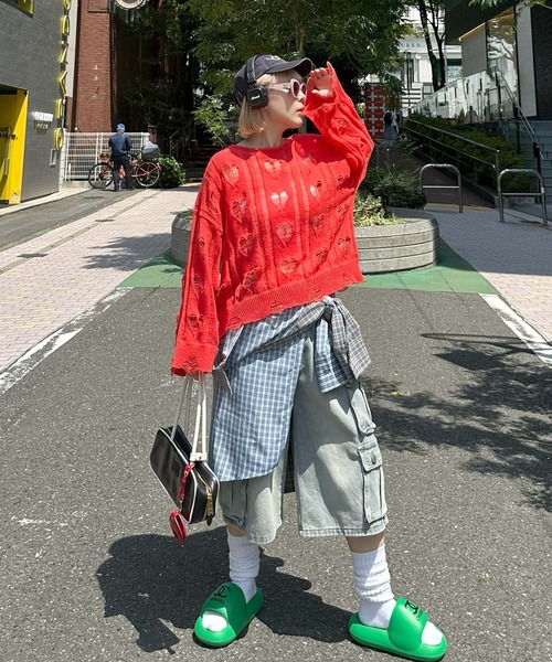 Alley Tokyo ニット セーター ハートダメージニット レディース