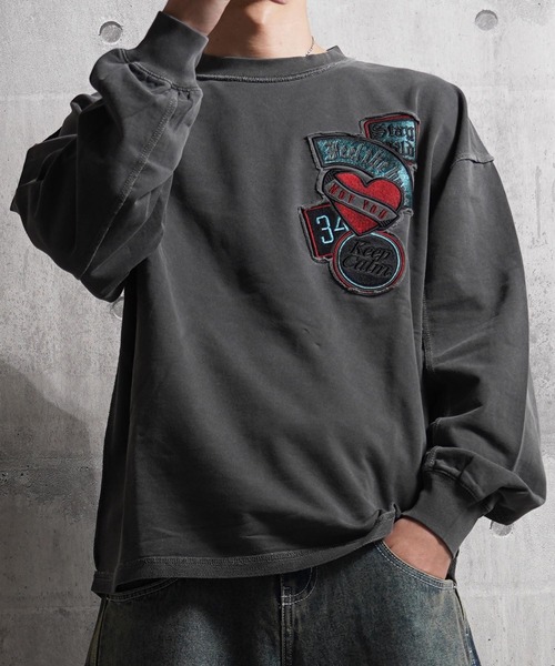 ami ダークグレー ロゴ刺繍 トレーナー ami ダークグレー ロゴ刺繍 トレーナー ami ダークグレー ロゴ