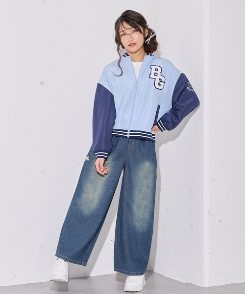 BISKEE パンツ ラインストーンデニムパンツ キッズ 子供服 女の子