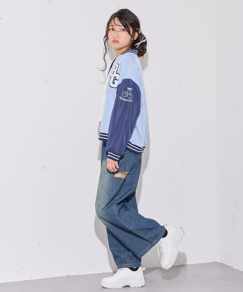 BISKEE パンツ ラインストーンデニムパンツ キッズ 子供服 女の子