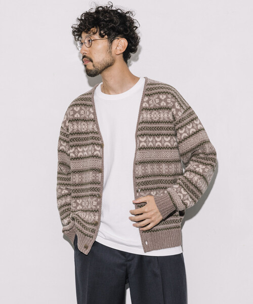 カーディガン FREAK’S STORE/フリークスストア 総柄 フェアアイル モール糸 ニットカーディガン メンズ | FREAK'S STORE | 21