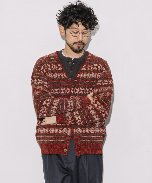 カーディガン FREAK’S STORE/フリークスストア 総柄 フェアアイル モール糸 ニットカーディガン メンズ | FREAK'S STORE | 11
