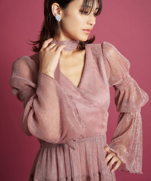 My shawty（マイシャウティー） ドレス lame pleats dress : ZOZOTOWN