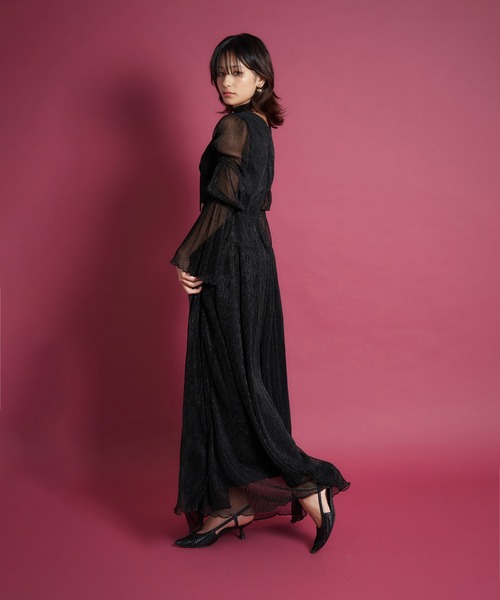 My shawty（マイシャウティー） ドレス lame pleats dress : ZOZOTOWN