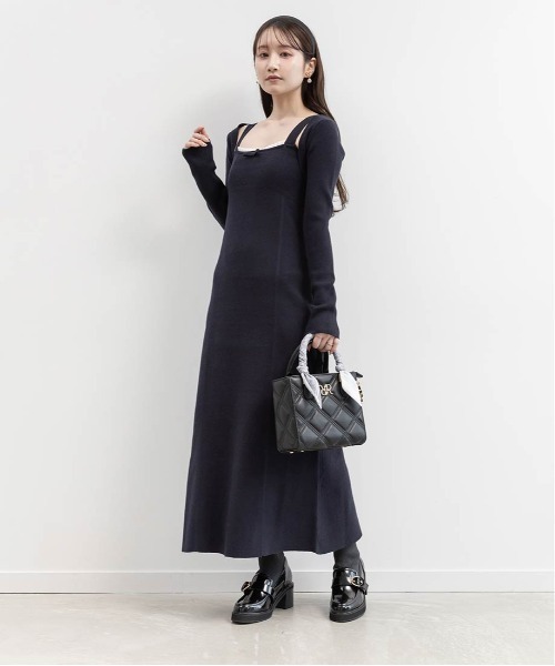 RANDA✨️ランダ ニットドッキングブーツ　ローファー　ビジュ　パール　M RANDA（ランダ） ブーツ ローファーデザインニットドッキングブーツ