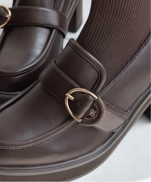 RANDA（ランダ） ブーツ ローファーデザインニットドッキングブーツ