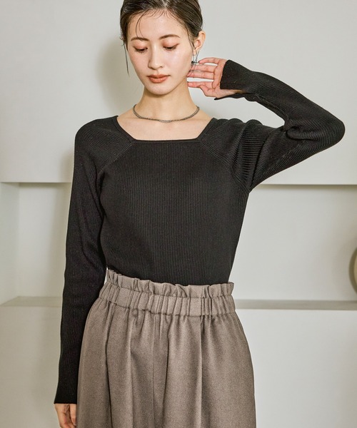 LAKOLE（ラコレ） ニット セーター 12ゲージリブ2WAYプルオーバー