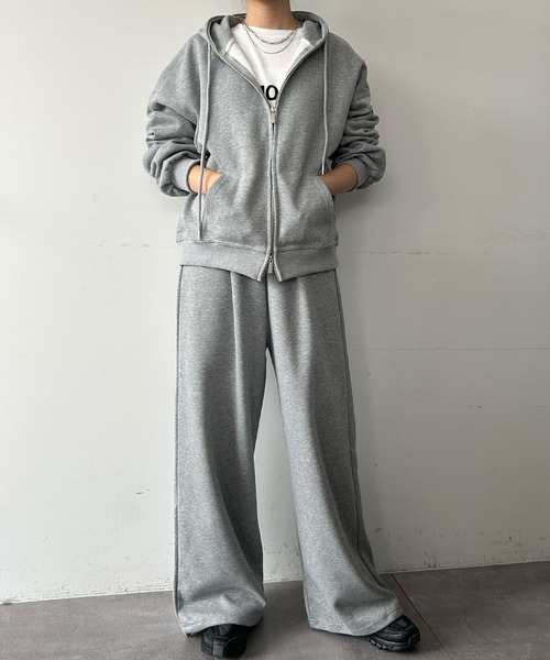 Ampirula セットアップ フード付きパーカー ワイドパンツ セットアップ