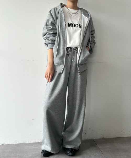 Ampirula セットアップ フード付きパーカー ワイドパンツ セットアップ