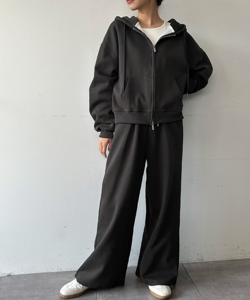 Ampirula セットアップ フード付きパーカー ワイドパンツ セットアップ