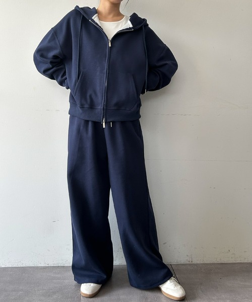 Ampirula セットアップ フード付きパーカー ワイドパンツ セットアップ