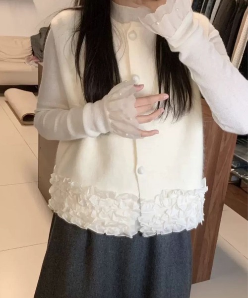 CADBURY（キャドバリー） ベスト ジレ 裾フリル前開きベスト