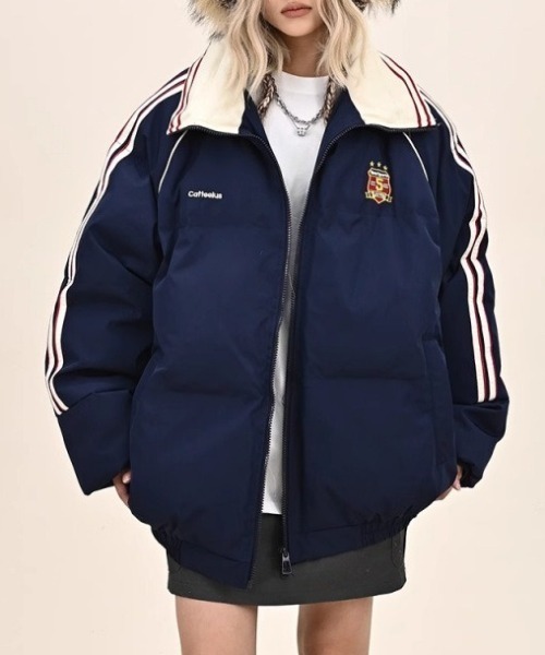 lilful ブルゾン アウター 配色サイドライン アメリカンデザイン