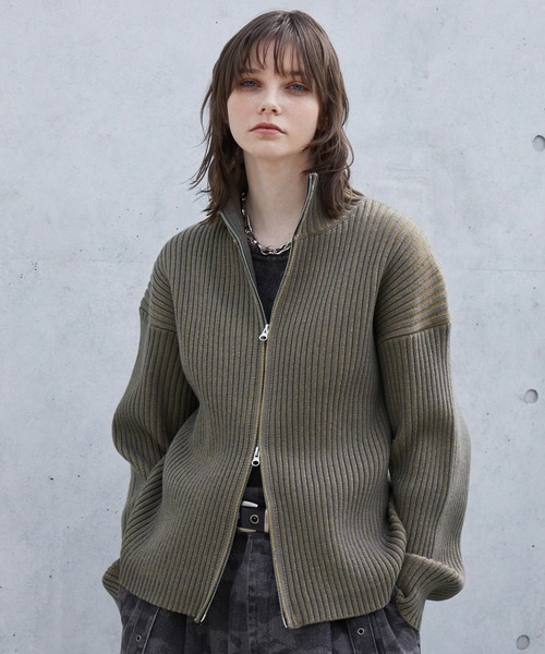 Spielio セーター ニット 「Spielio」Two-tone zip knit / ツートン