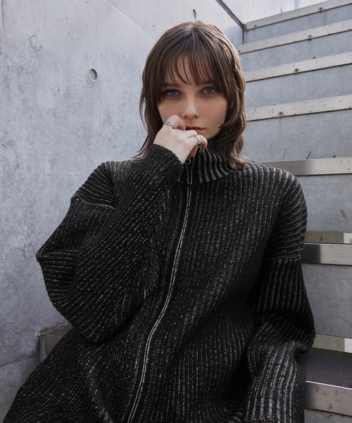 Spielio セーター ニット 「Spielio」Two-tone zip knit / ツートン