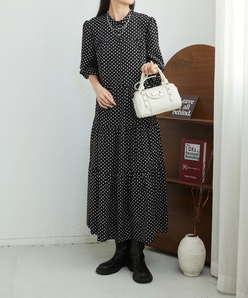 【新品未使用】PEARLY GATES ドット柄ワンピース サイズ1 MAISON DE THERESE（メゾン ド テレーズ） ワンピース ドット水玉柄