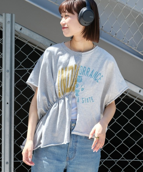 「etsinta」 半袖カットソー ONE SIZE グレー レディース_画像2