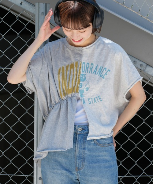 「etsinta」 半袖カットソー ONE SIZE グレー レディース_画像3