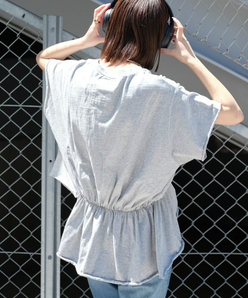 「etsinta」 半袖カットソー ONE SIZE グレー レディース_画像4
