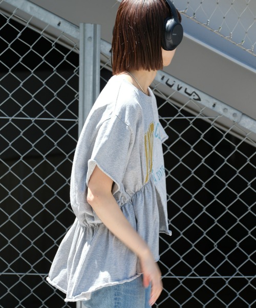 「etsinta」 半袖カットソー ONE SIZE グレー レディース_画像5