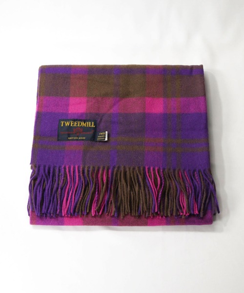 TWEEDMILL チェックマフラー パープル C TWEED MILL（ツイードミル） ストール マフラー TWEEDMILL