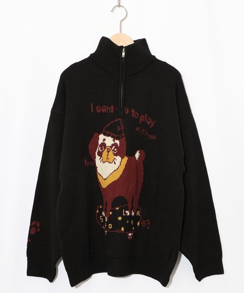 ScoLar（スカラー） ニット セーター 153685：かまって欲しいパグ