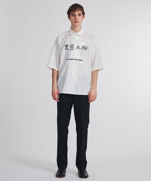 「SHAREEF」 半袖シャツ 2 ブラック メンズの画像