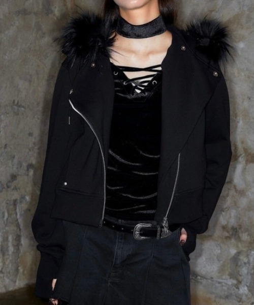 NOT KNOWING パーカー 「NOT KNOWING」RIDER FUR HOOD ZIP UP