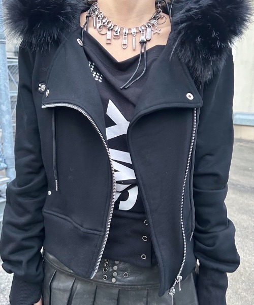 NOT KNOWING パーカー 「NOT KNOWING」RIDER FUR HOOD ZIP UP